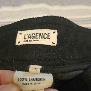L'AGENCE Black Lambskin Pants